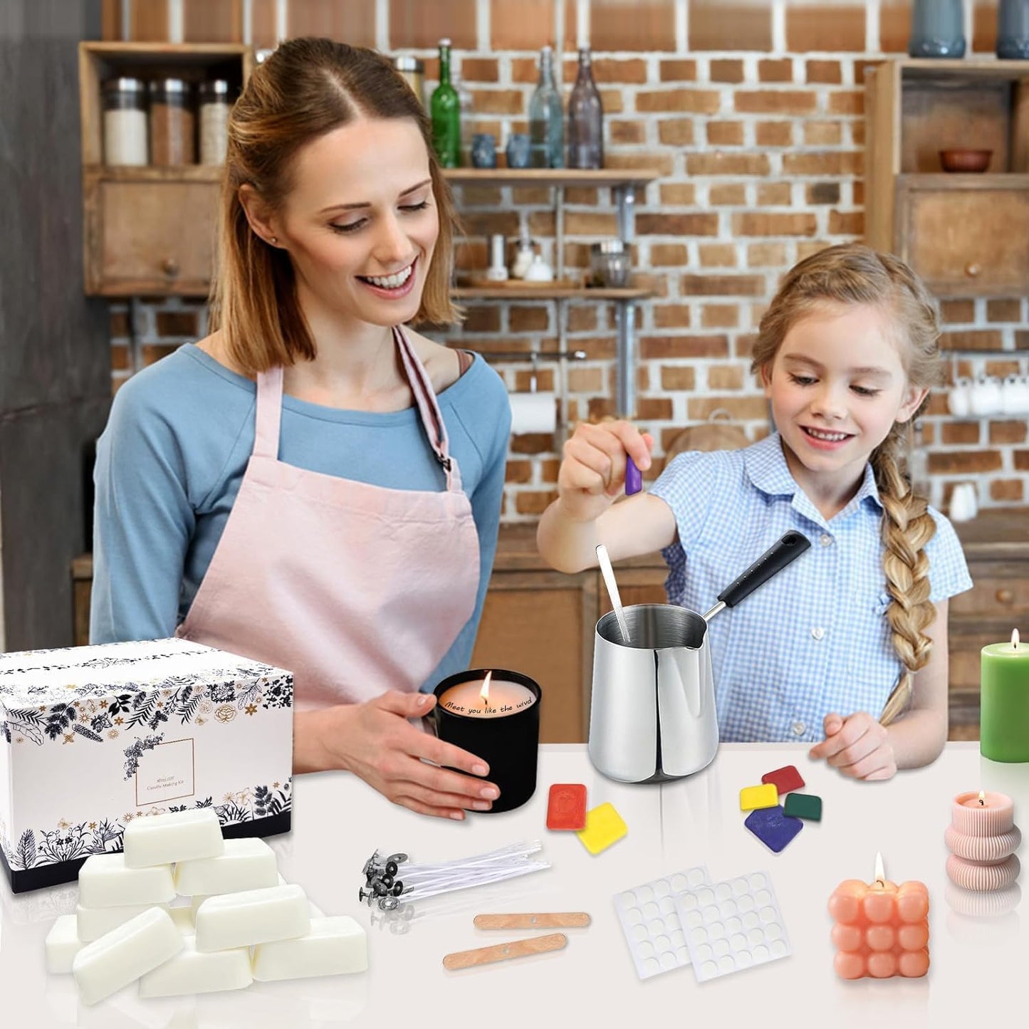 Kit DIY pentru confectionarea lumanarilor ETUOLIFE, pentru adulti, ceara de