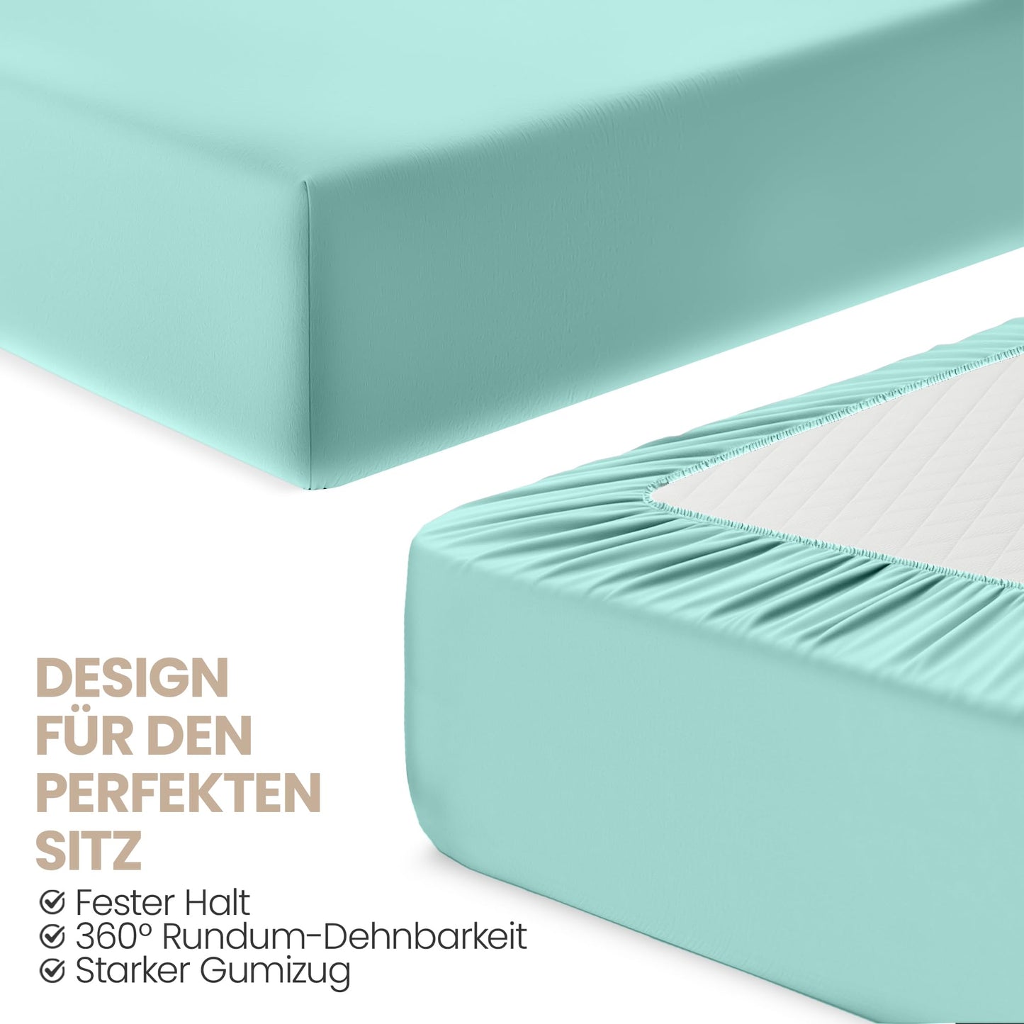 Utopia Bedding - Cearsafuri cu elastic, pachet de 2, 160x200cm