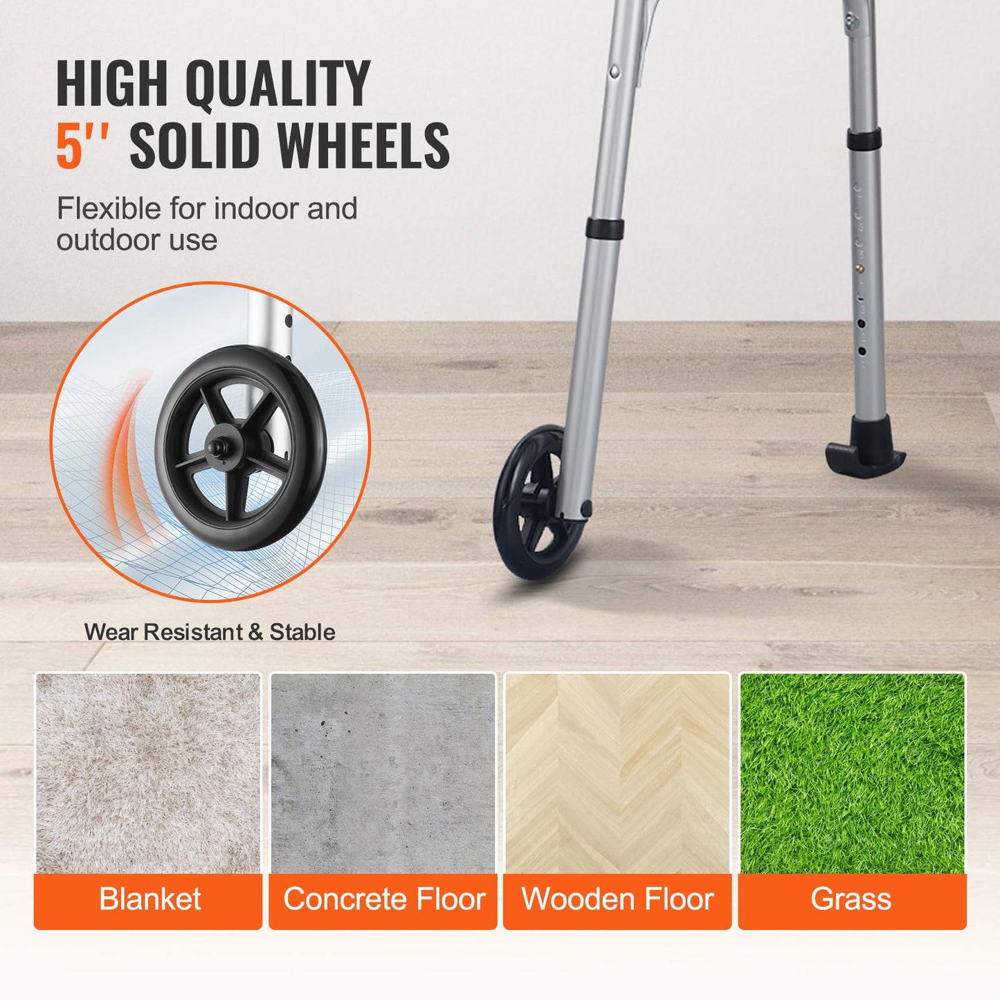 Rollator pliabil 3-in-1 VEVOR, ajutor pentru mobil