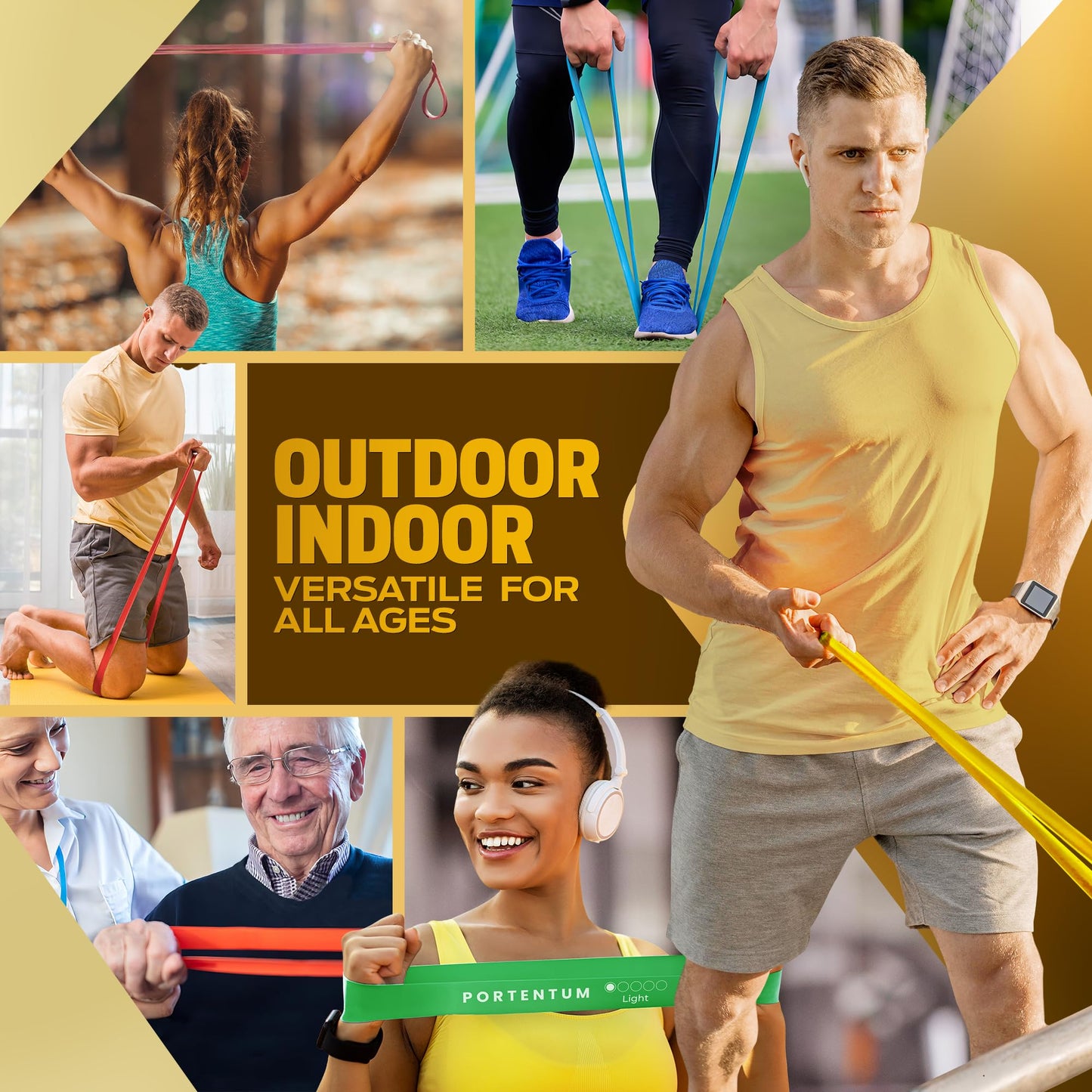 Benzi de rezistenta PORTENTUM, set de 5 benzi de rezistenta.