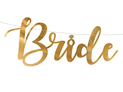 Baner carton Bride to be Ghirlanda auriu metalic 80 x 19 cm burlacite