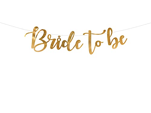 Baner carton Bride to be Ghirlanda auriu metalic 80 x 19 cm burlacite