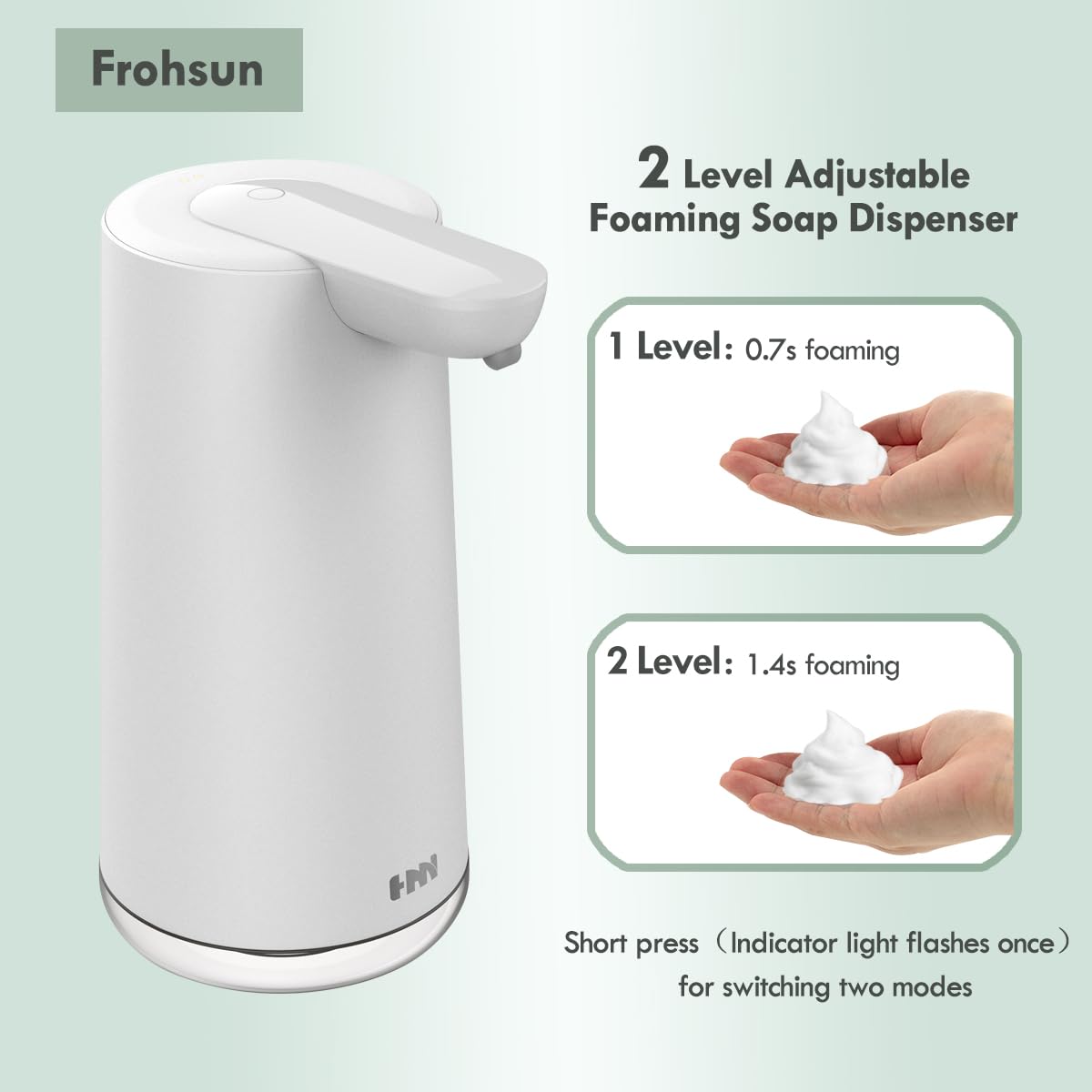 Dozator automat de sapun Frohsun, IPX7 350ml reincarcabil, dozator de