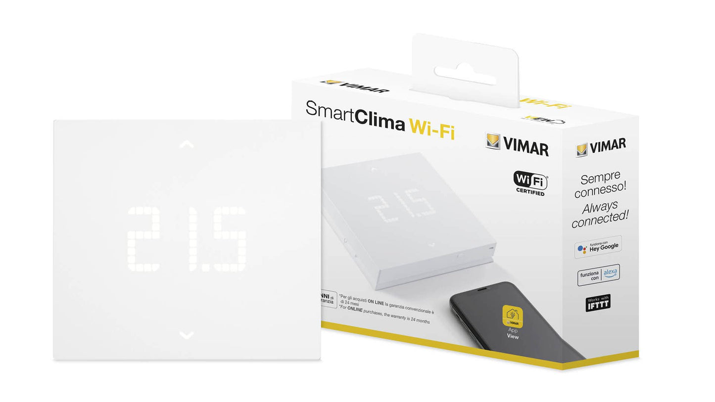 Termostat inteligent Vimar 02912, compatibil cu asistentii vocali Alexa si