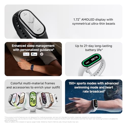 Xiaomi Smart Band 10 (Fitness Tracker), ecran AMOLED de 1,72",