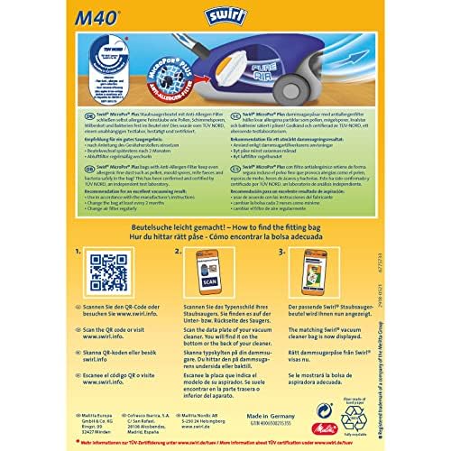Saci pentru aspiratoare Swirl M 40 MicroPor Plus pentru aspiratoarele