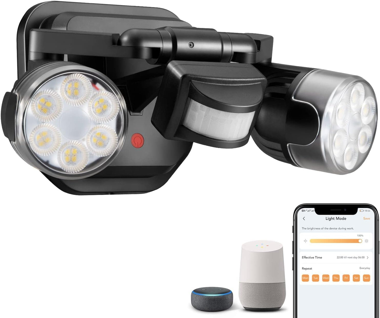 Reflector LED inteligent OREiN cu senzor de miscare, exterior, 1600lm,