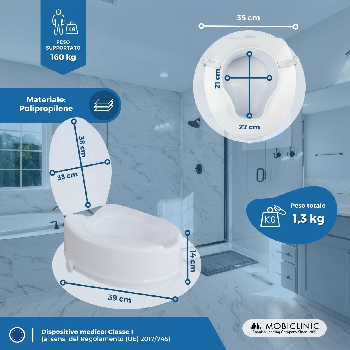 Mobiclinic, Scaun Toaleta Ridicat pentru Batrani,