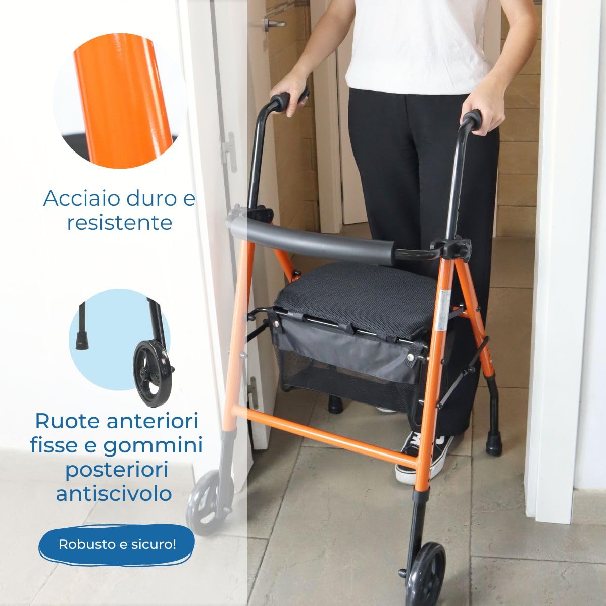Mobiclinic®, Walker pentru batrani, negru, marca e