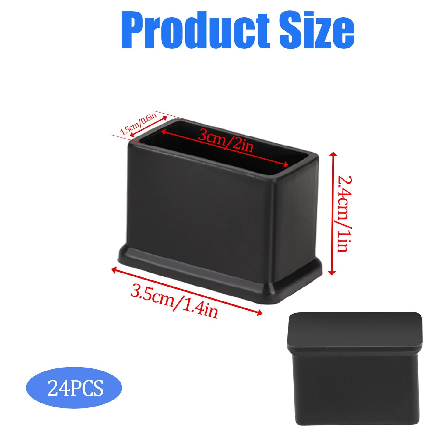 MOZEAT LENS capace pentru picioare de scaun, 24 buc., 15