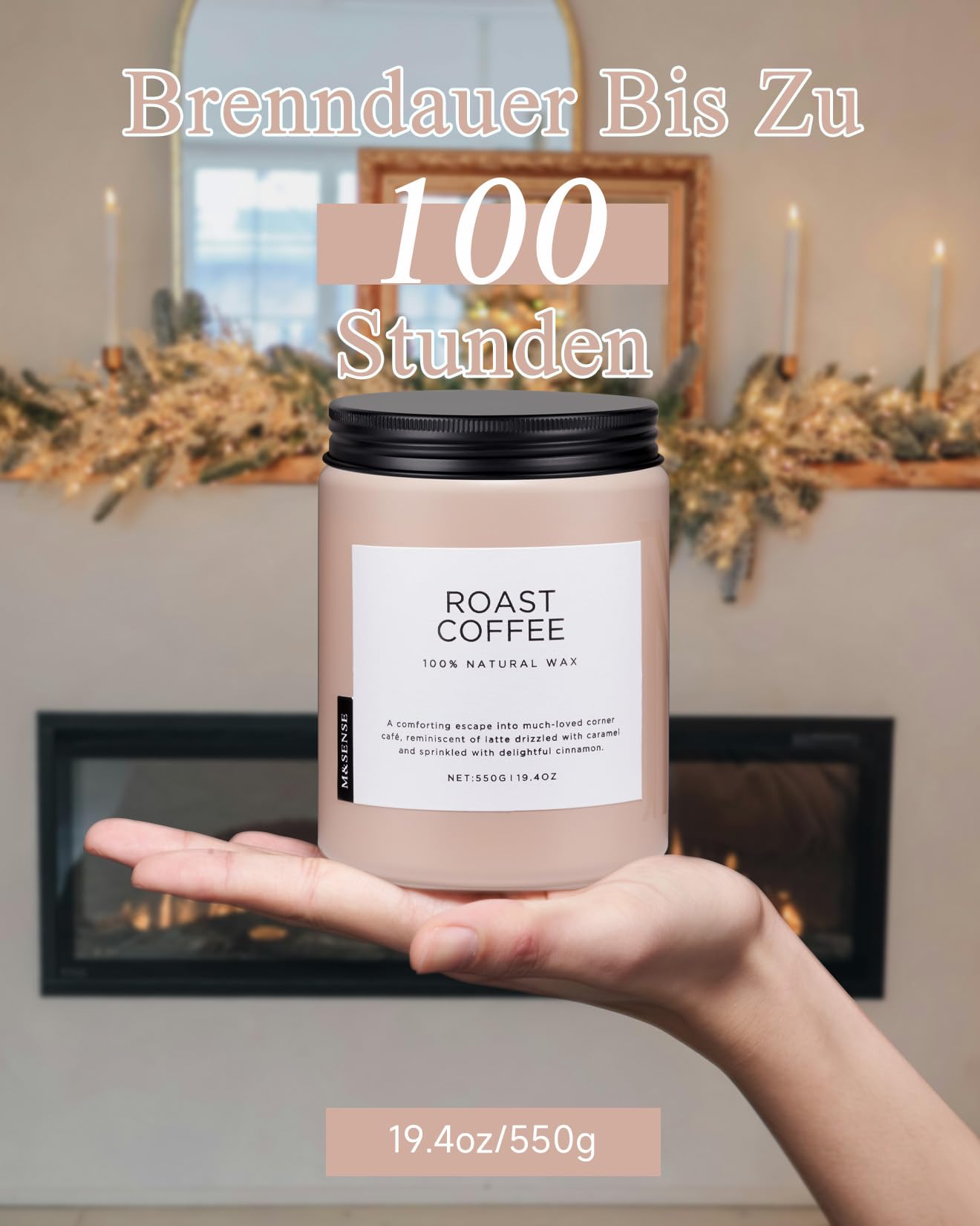 Lumanari cu parfum puternic de cafea M&SENSE, lumanare din ceara