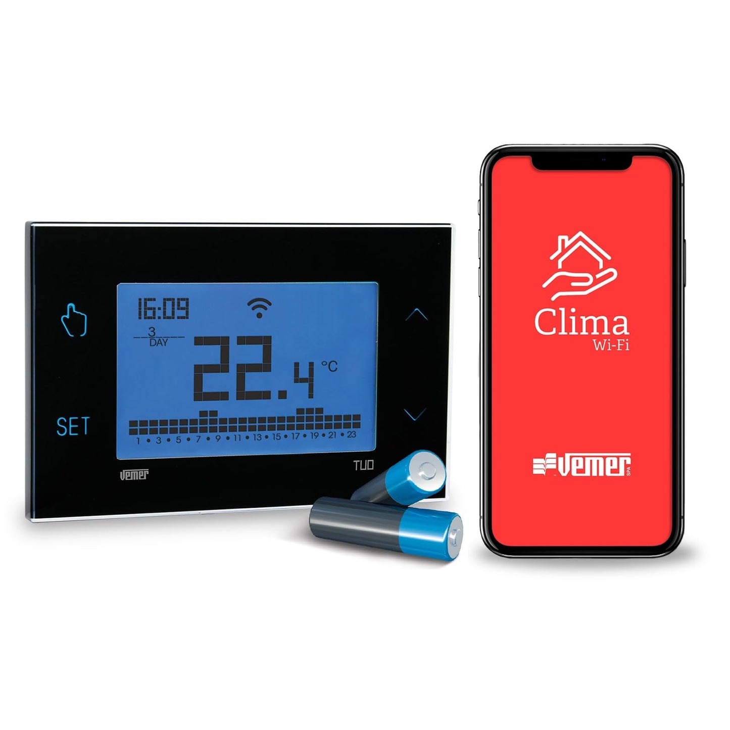 VEMER VE788700 BATERIA TaU WIFI - Termostat WiFi pentru baterie