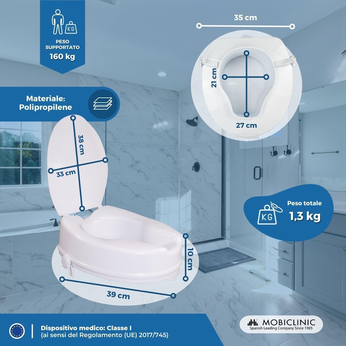 Mobiclinic®, Scaun de toaleta inaltat pentru varst