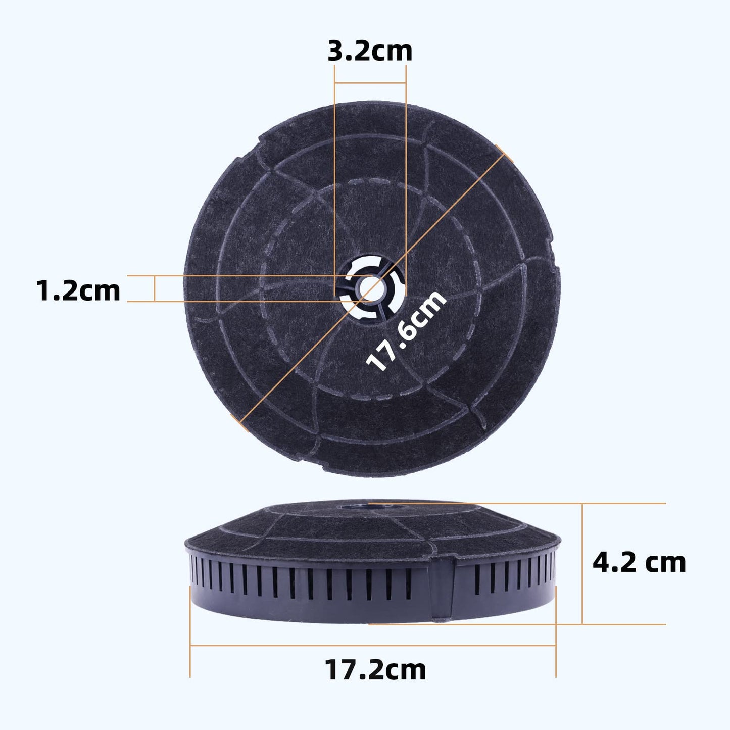 2x Filtru de carbon activ de schimb pentru diverse hote