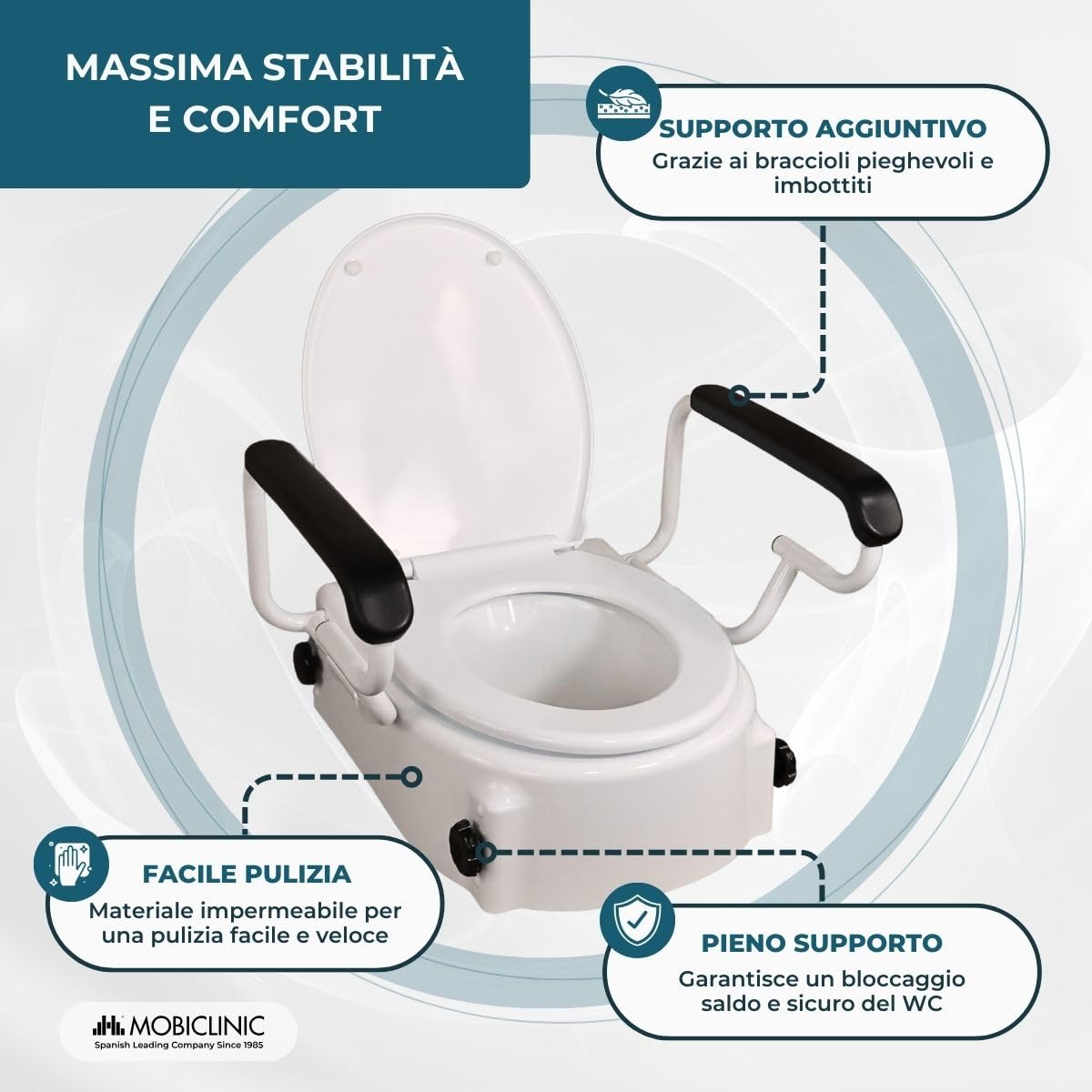 Mobiclinic®, Scaun de toaleta ridicat pentru batra