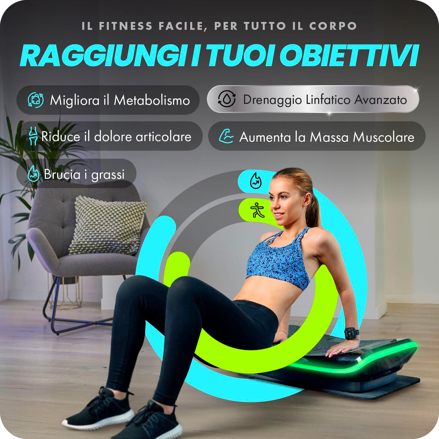 Platforma de vibratii si oscilatii Bluefin Fitness 4D | Putern
