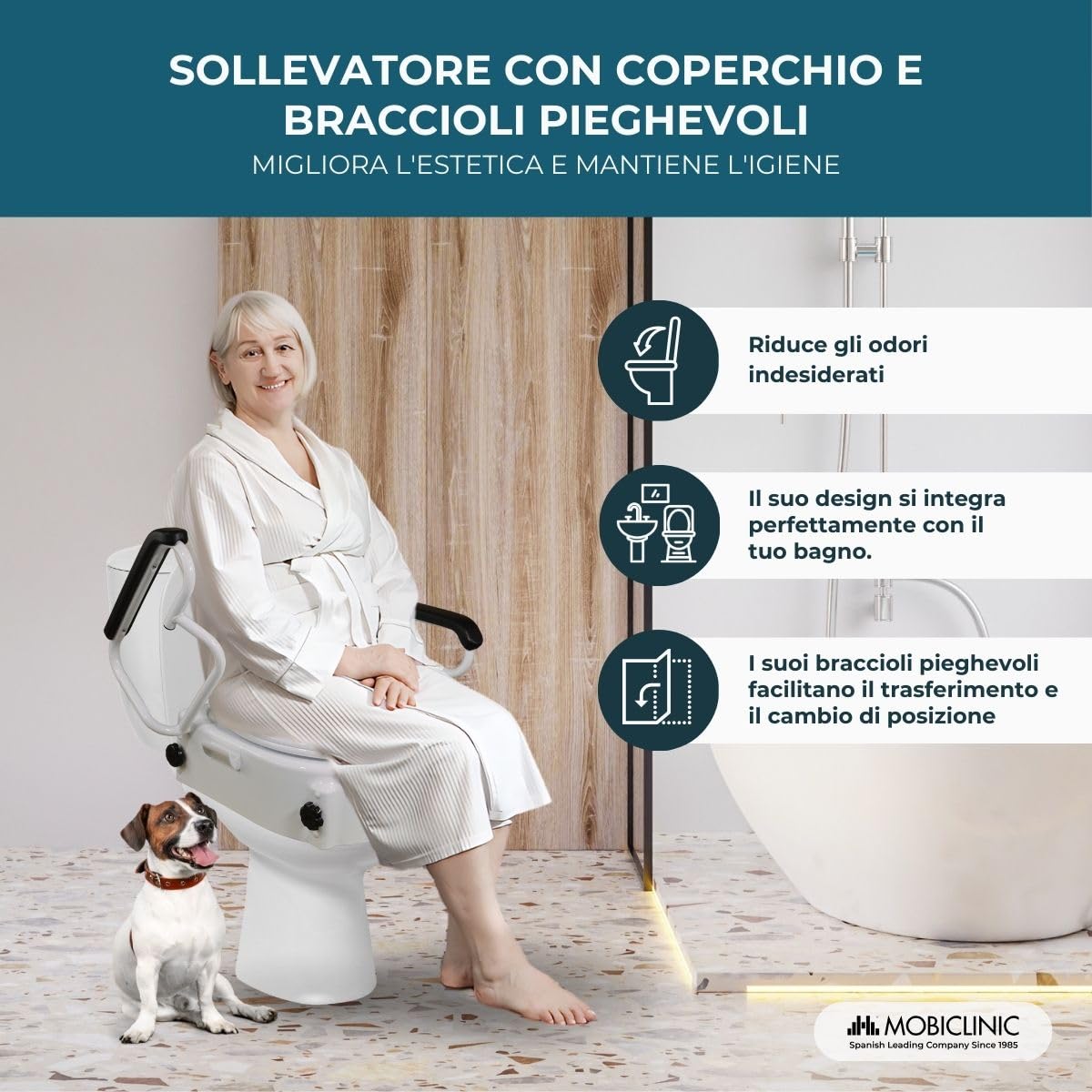 Mobiclinic®, Scaun de toaleta ridicat pentru batra