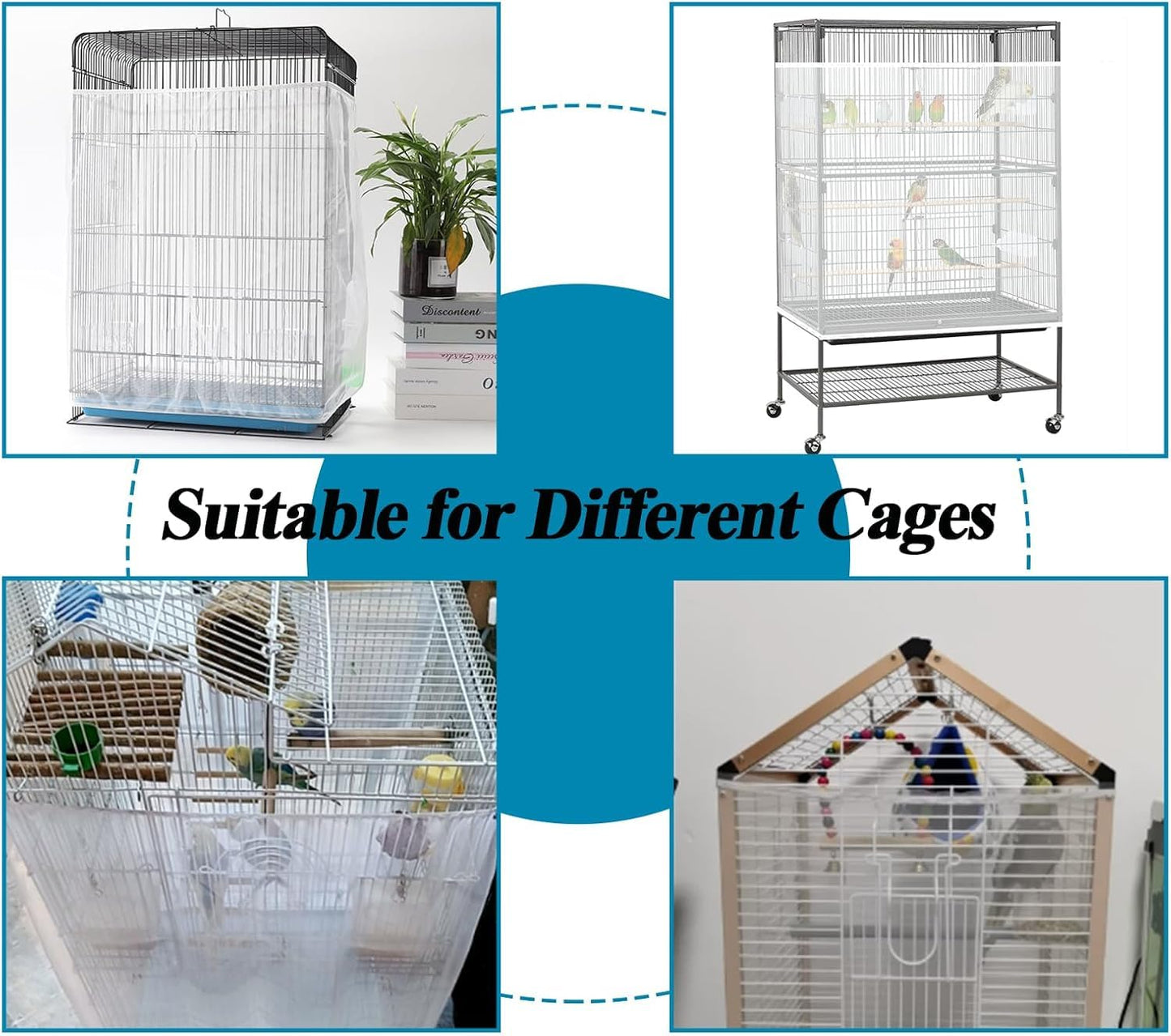 ASOCEA Colivie pentru pasari mare, colivie pentru seminte, husa reglabila