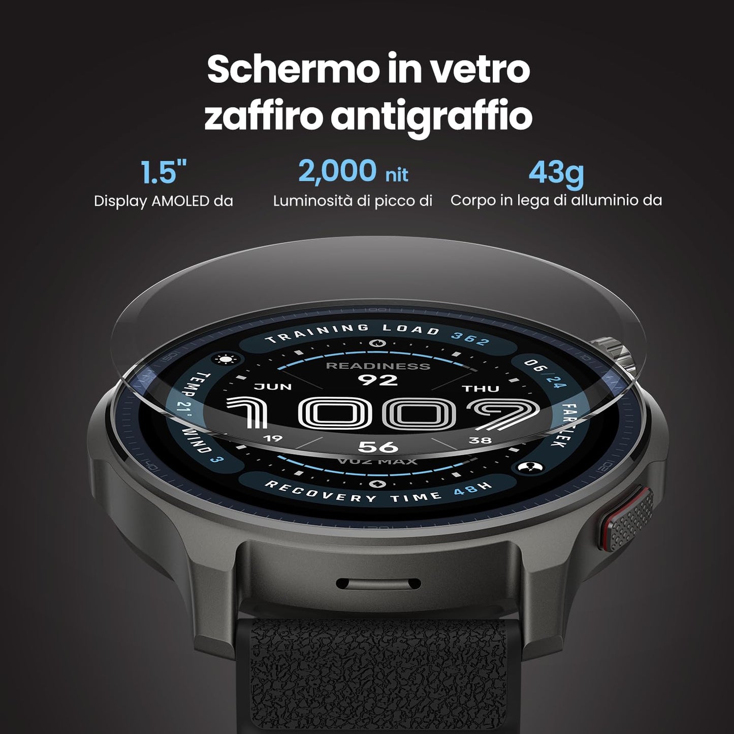 Ceas inteligent Amazfit Balance 2 47mm, ecran AMOLED de 1.5",