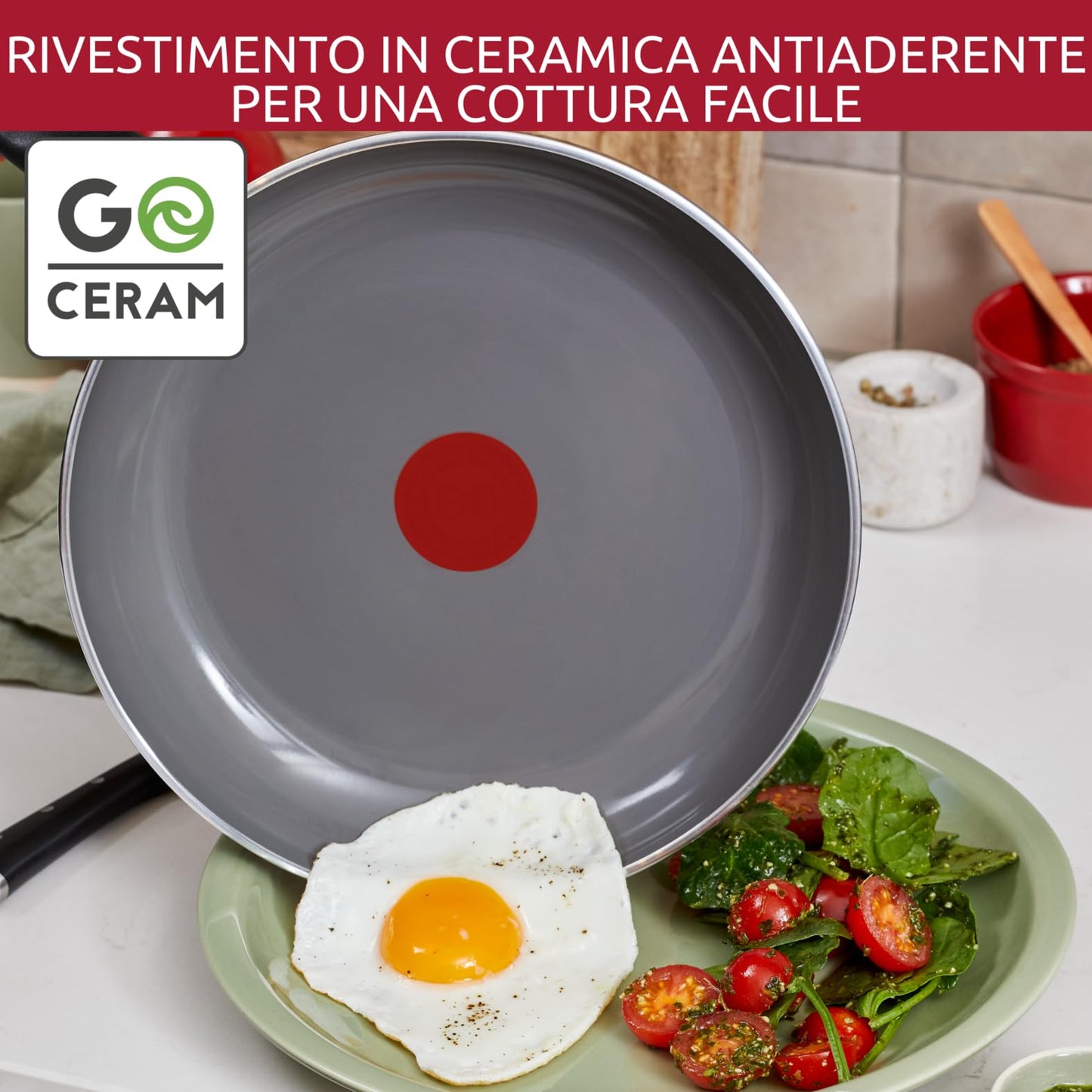 Cratita joasa Lagostina Goccia 26 cm, invelis ceramic antiaderent, proprietati