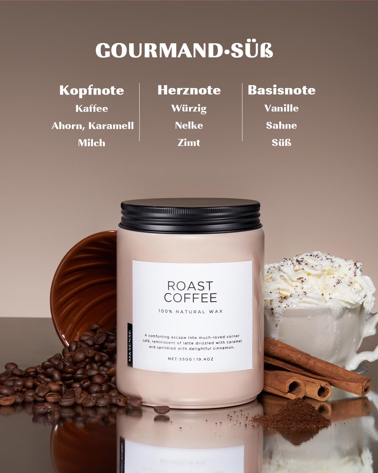 Lumanari cu parfum puternic de cafea M&SENSE, lumanare din ceara