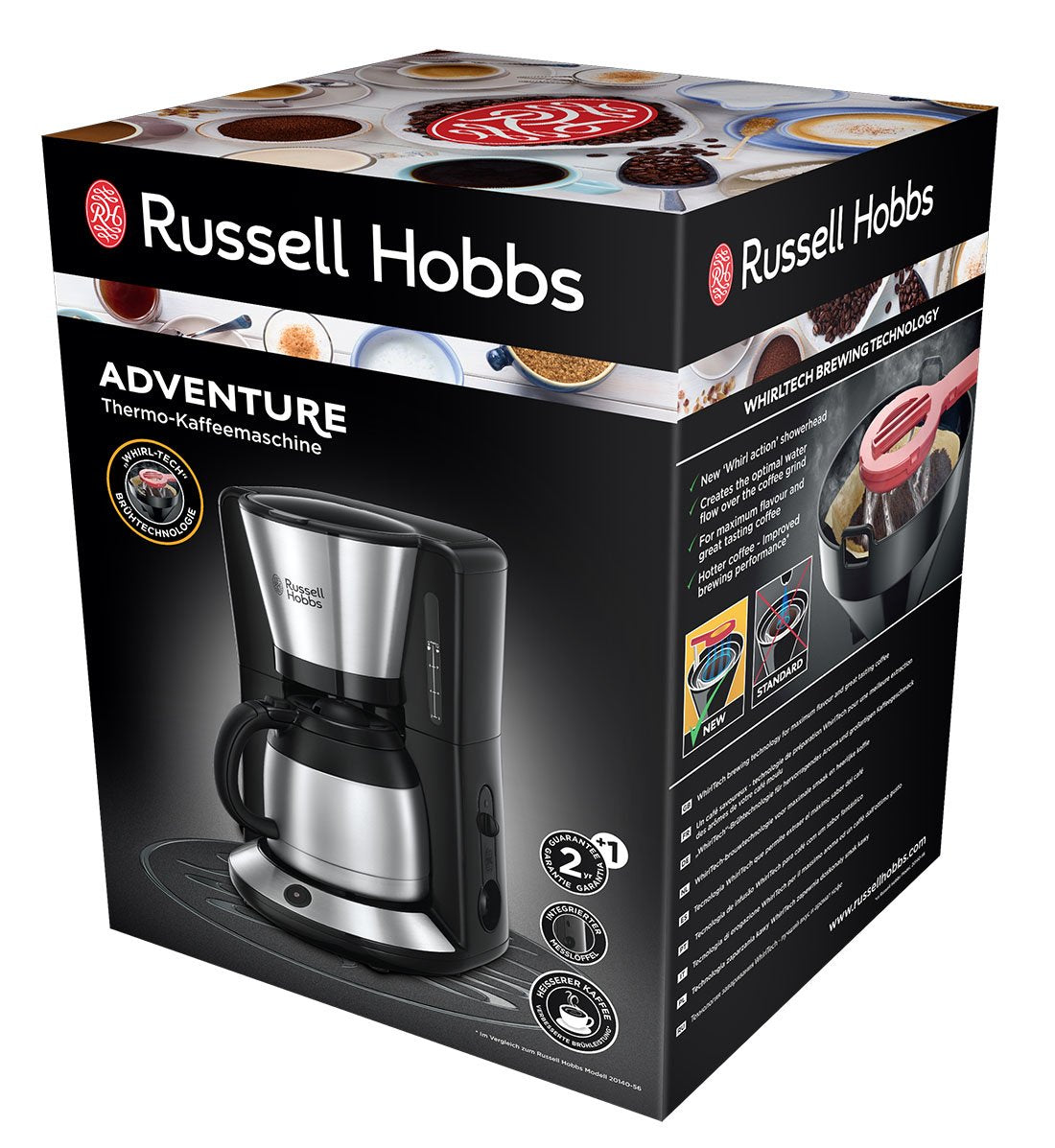 Filtru de cafea Russell Hobbs [tehnologie WhirlTech pentru extracție și aromă optime]