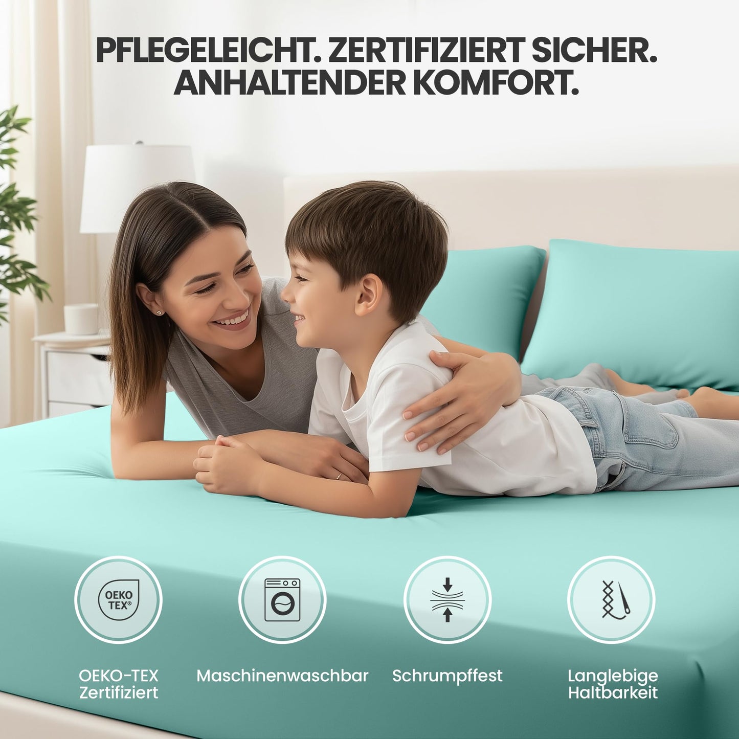 Utopia Bedding - Cearsafuri cu elastic, pachet de 2, 160x200cm