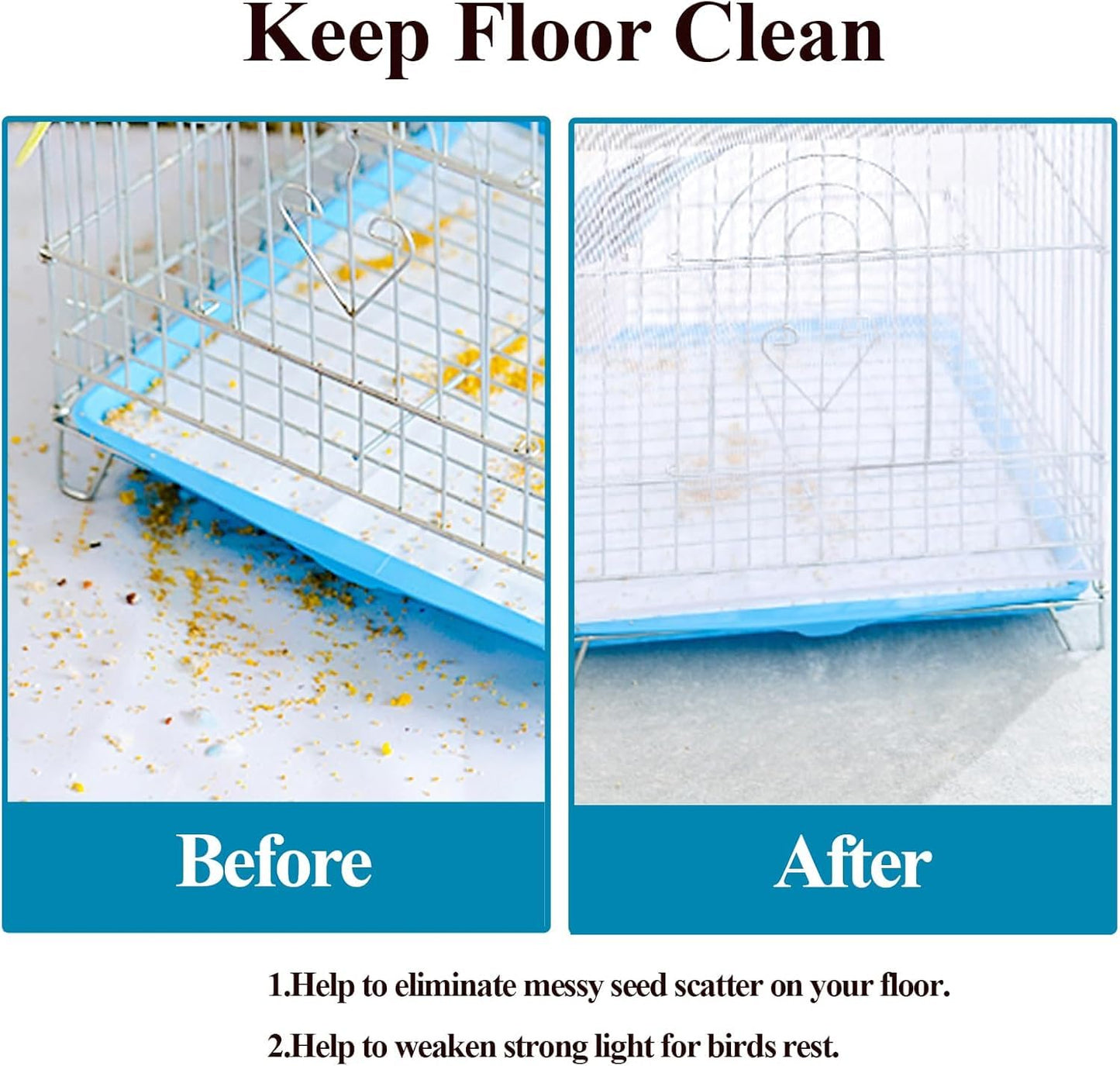 ASOCEA Colivie pentru pasari mare, colivie pentru seminte, husa reglabila