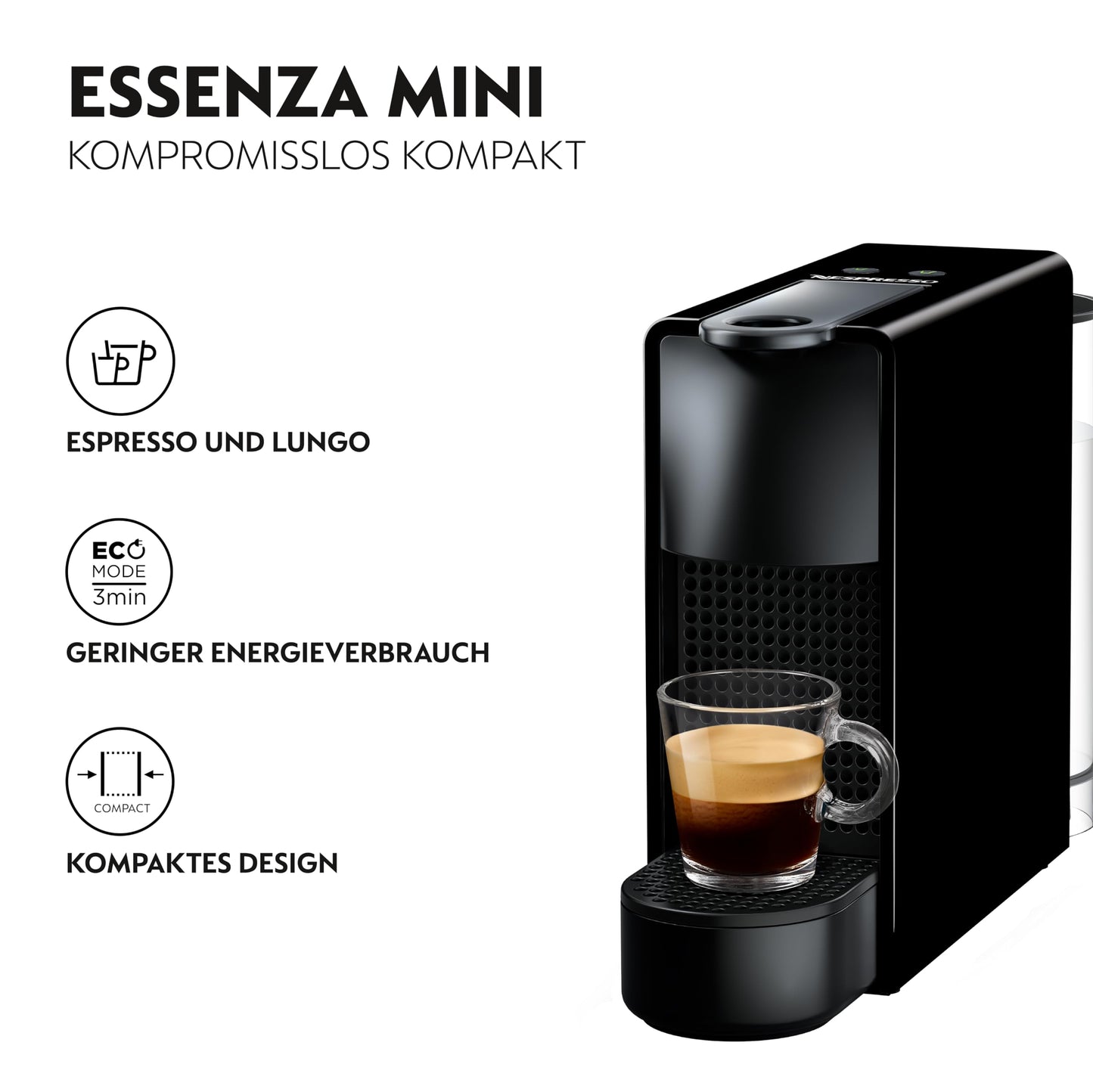 Nespresso Krups Essenza Mini - aparat de cafea cu capsule, negru, 33