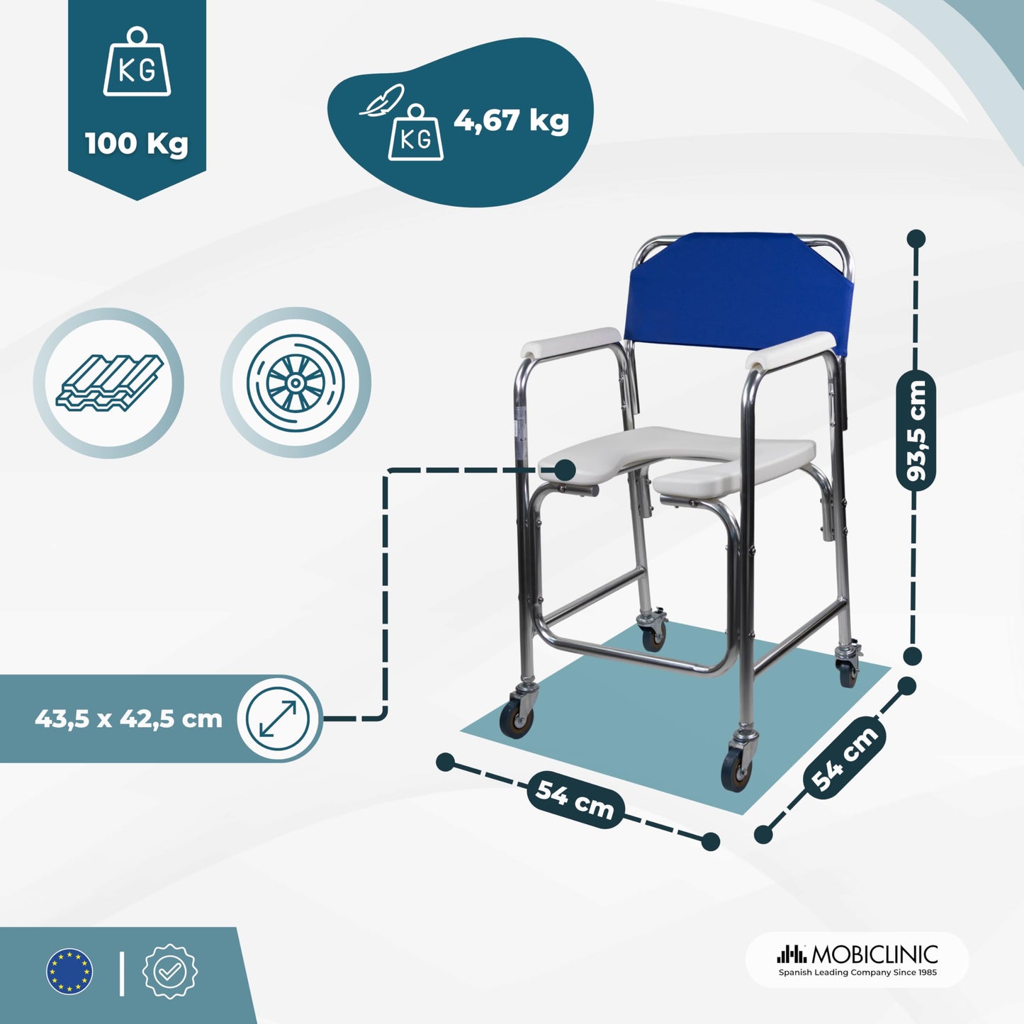 Mobiclinica, Scaun de toaleta cu roti, Manzanares,
