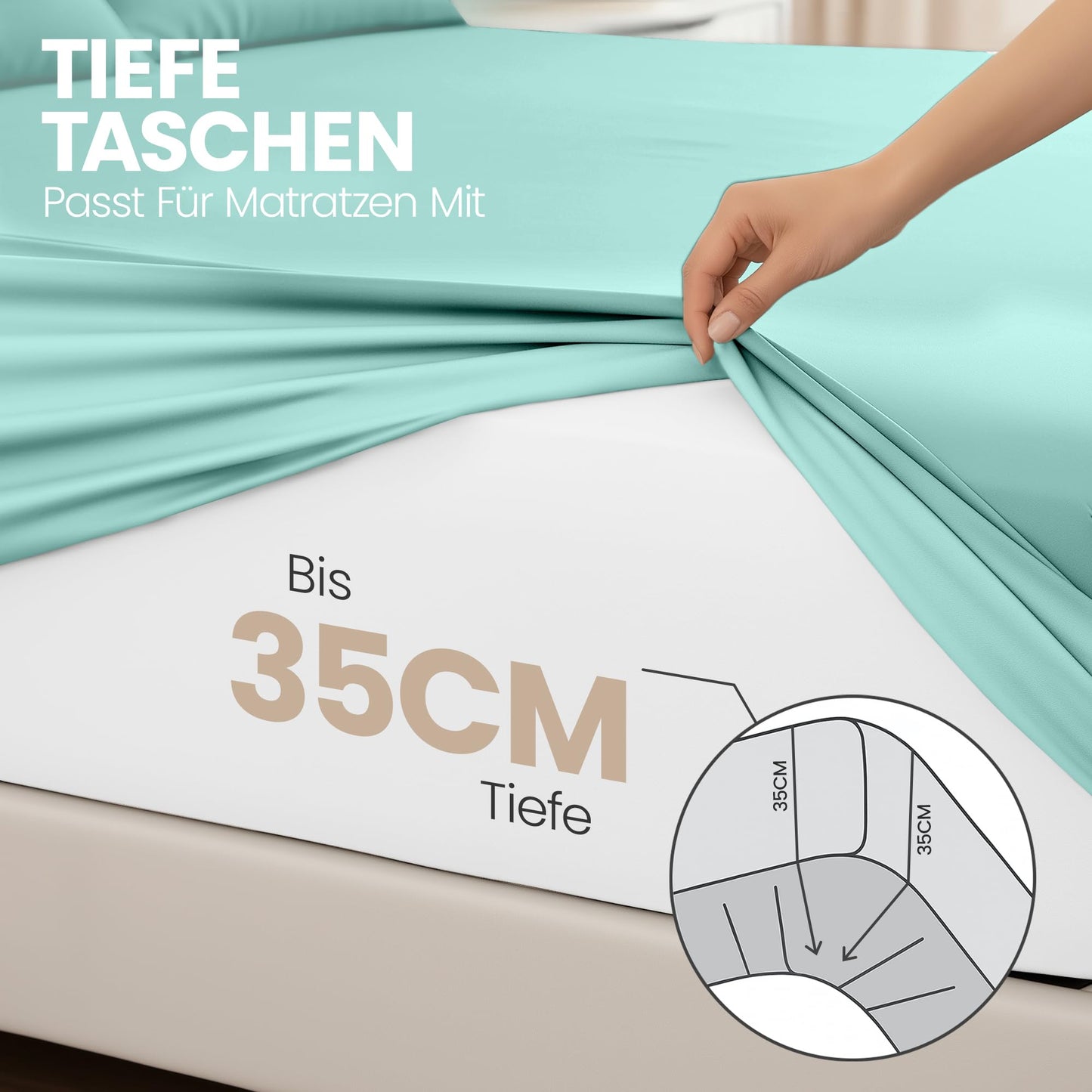 Utopia Bedding - Cearsafuri cu elastic, pachet de 2, 160x200cm