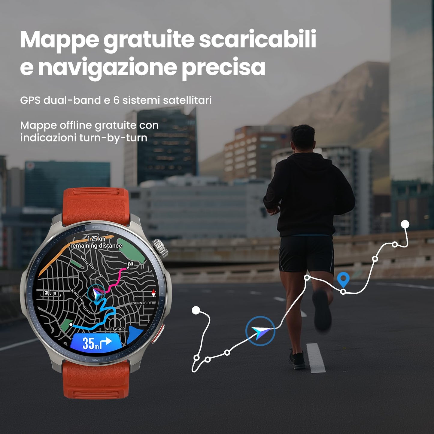 Ceas inteligent Amazfit Balance 2 47mm, ecran AMOLED de 1.5",