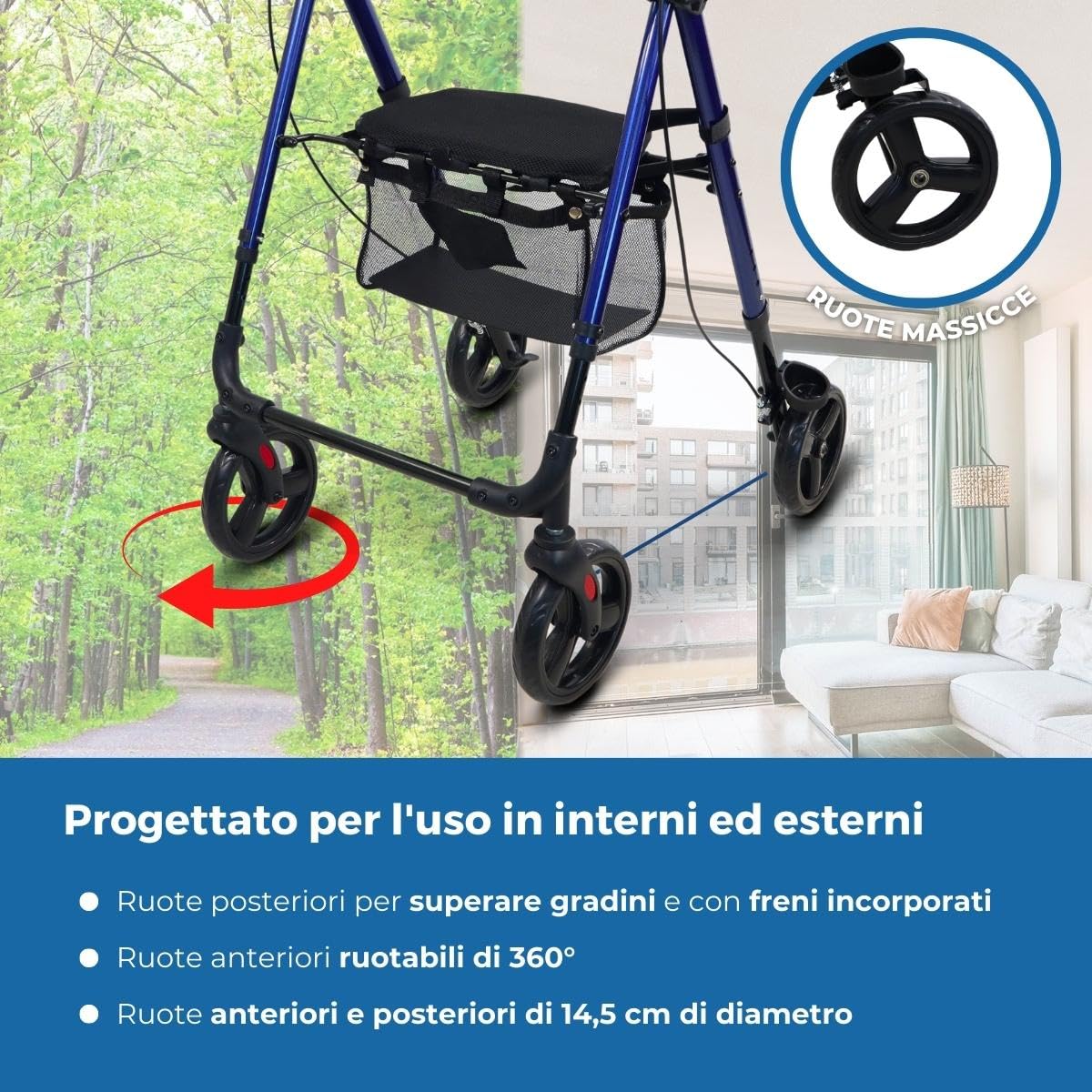 Mobiclinic®, Walker pentru varstnici, pliabil, uso
