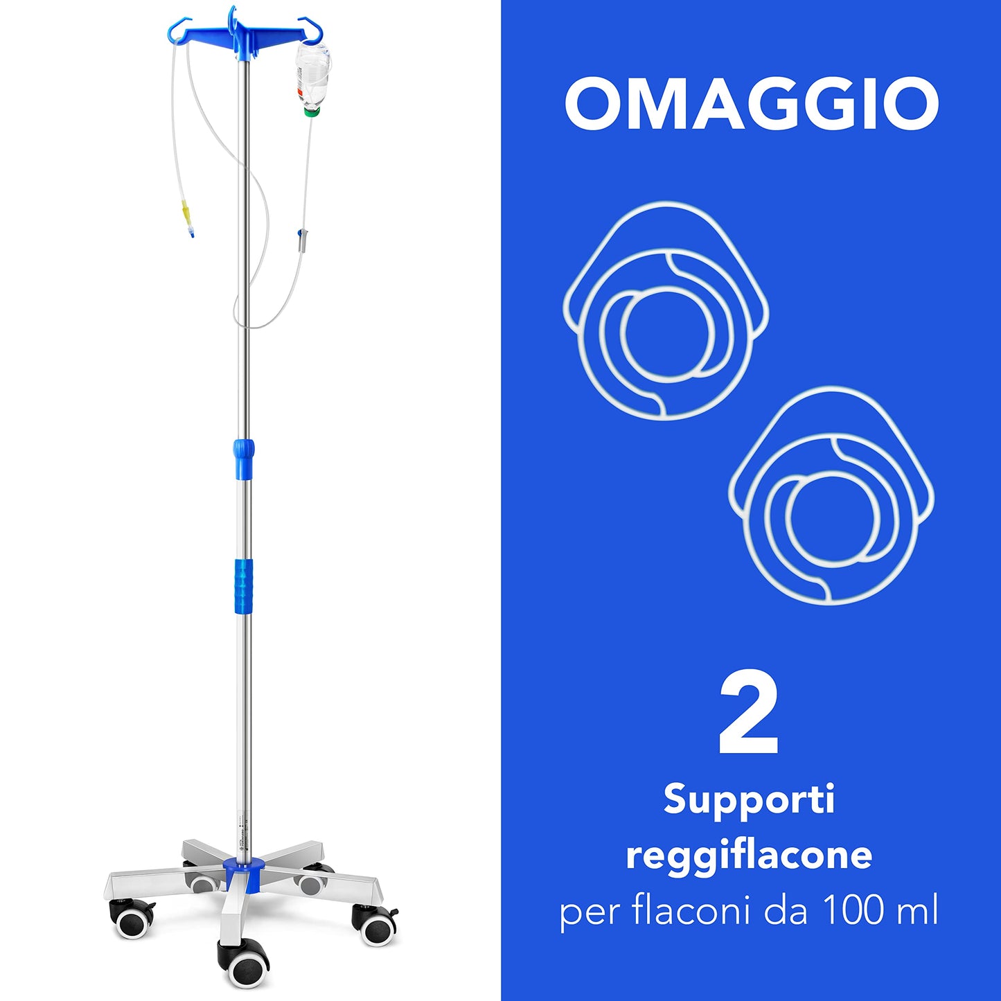 Stalp IV din otel inoxidabil AIESI® cu 4 carlige d