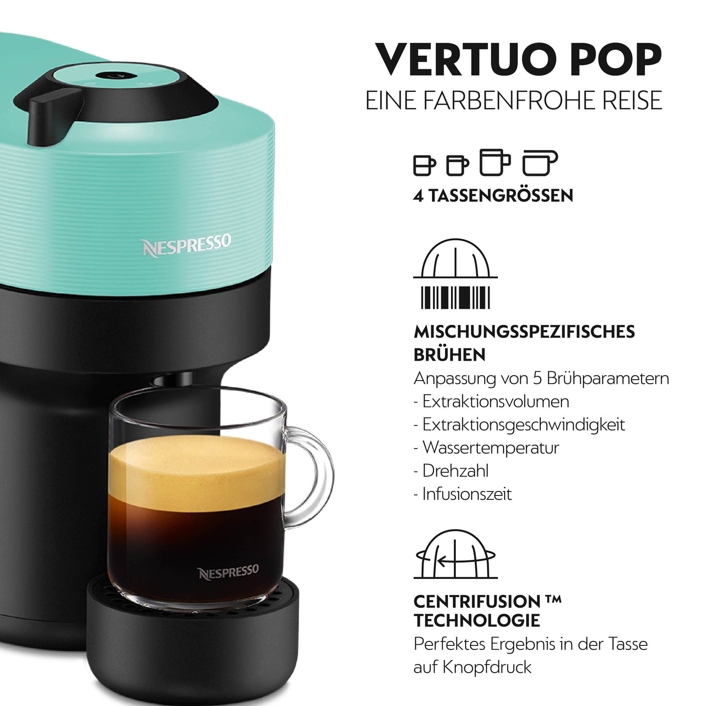 Aparat de cafea Nespresso Krups XN9204 Vertuo Pop | Capacitate: 560ml |