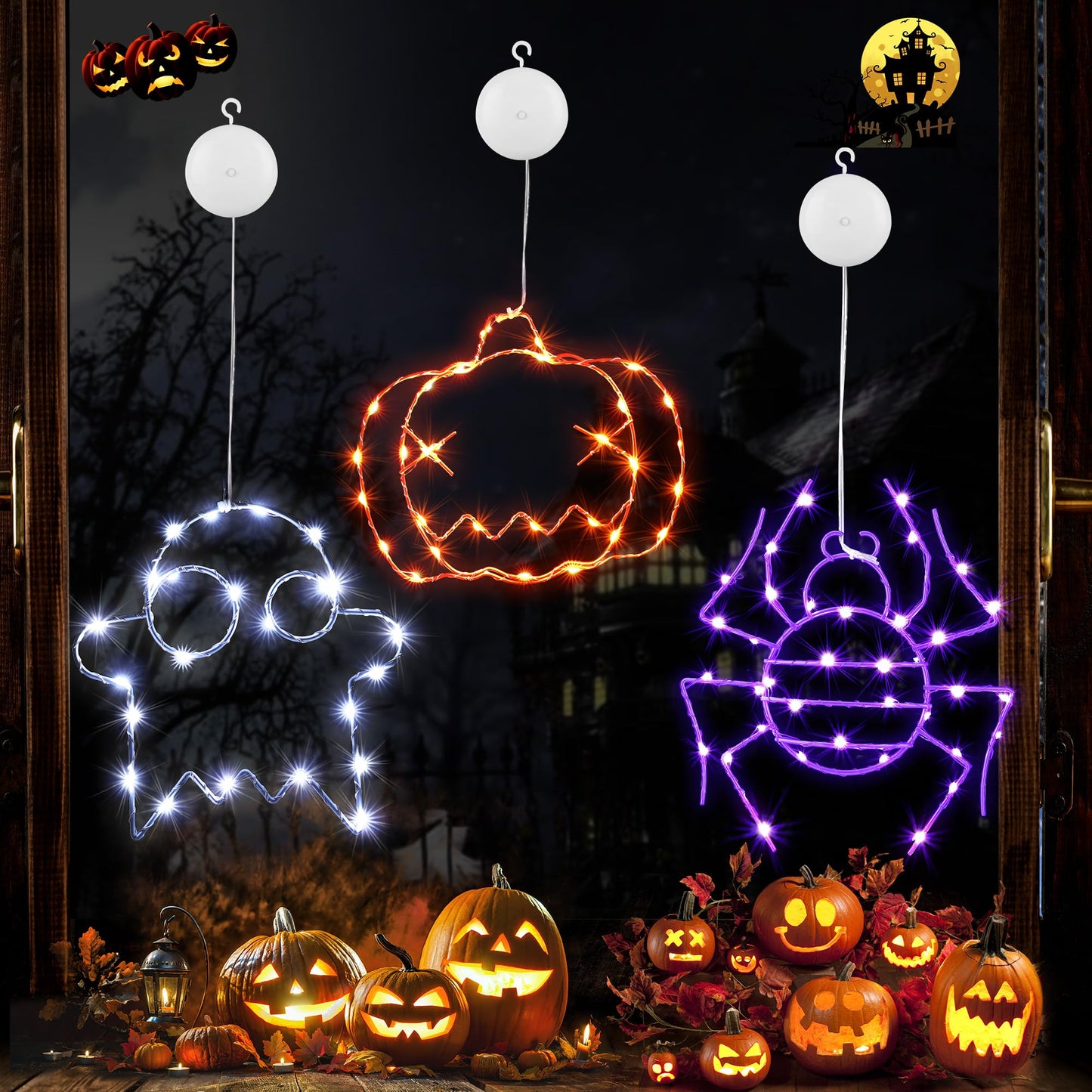 Joomer Decoratiune de Halloween pentru ferestre in aer liber, 3