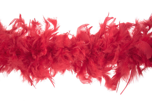 Esarfa Trimits Marabou Feather Boa, amestec de bumbac, rosu, 1,8