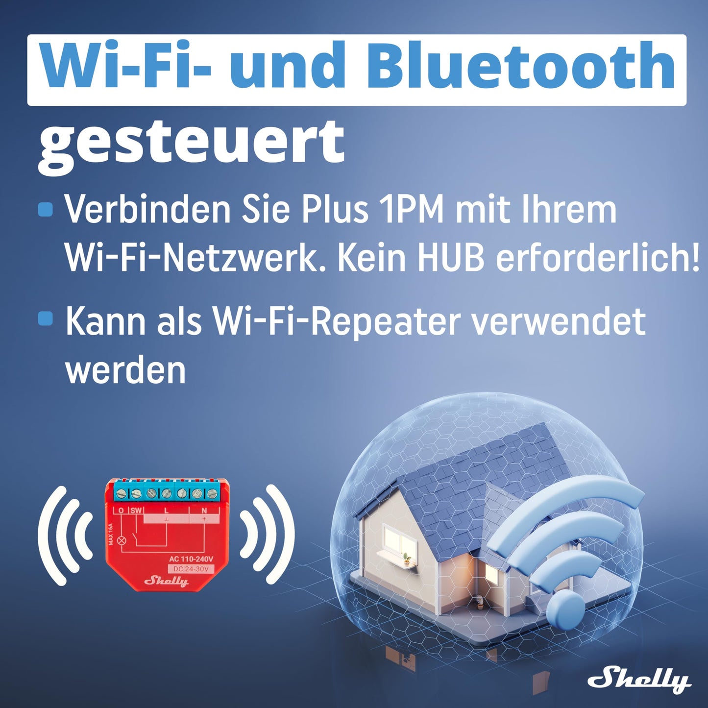 Shelly Plus 1PM | Comutator releu Wi-Fi si Bluetooth cu