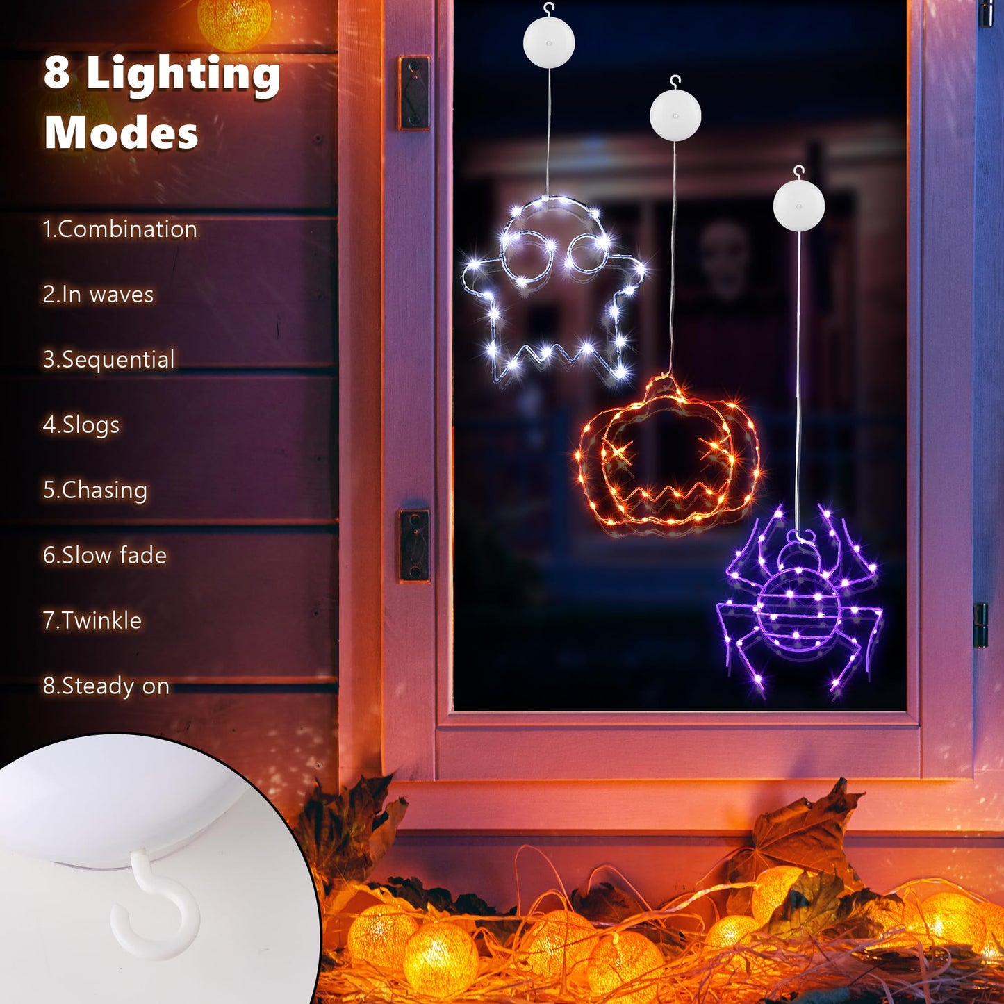 Joomer Decoratiune de Halloween pentru ferestre in aer liber, 3