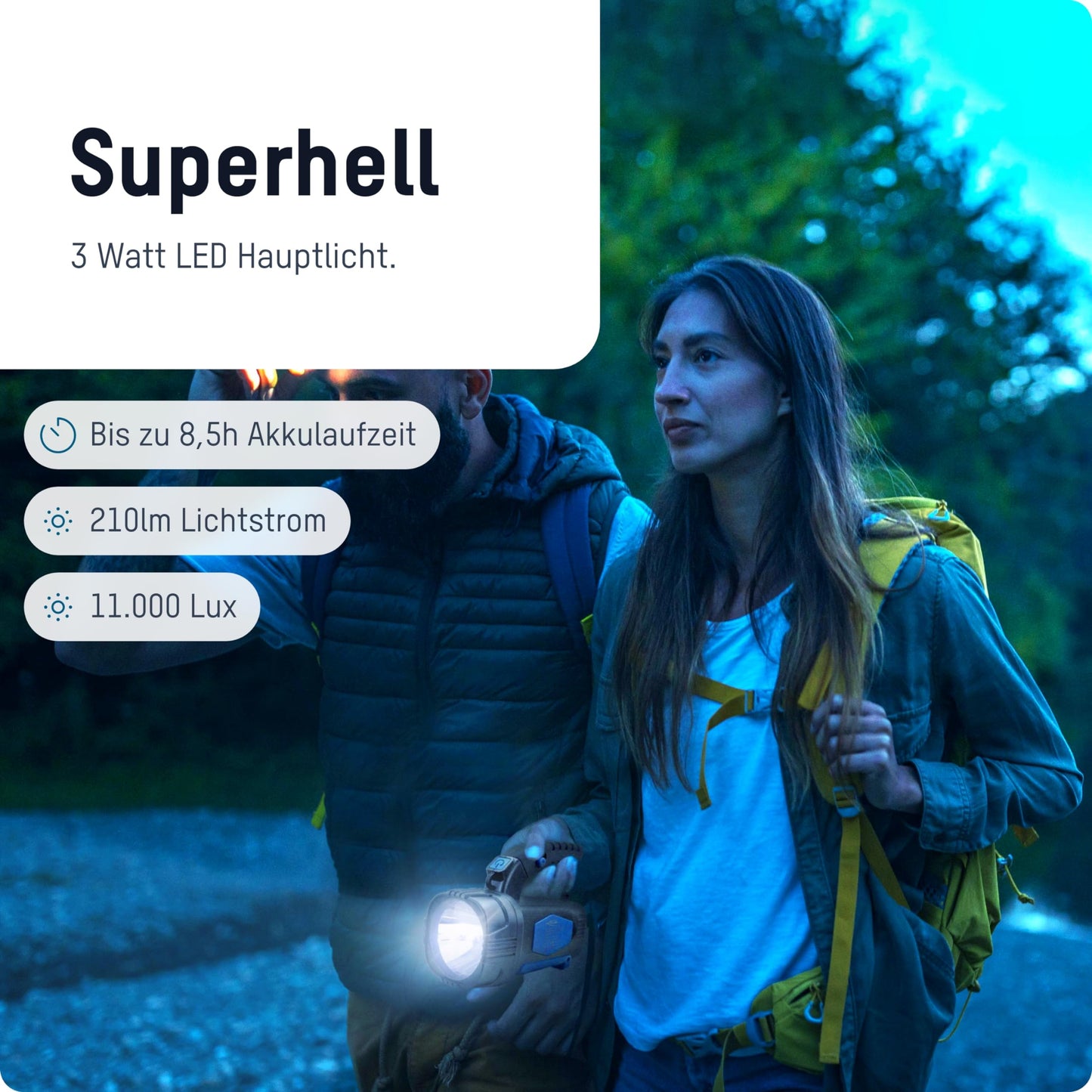 Spot LED portabil ANSMANN, super luminos si distanta fascicul lung