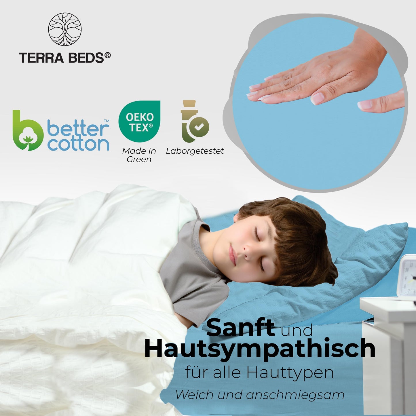 Cearsaf cu elastic Terra Beds Premium 70x140 cm - 160g/m2