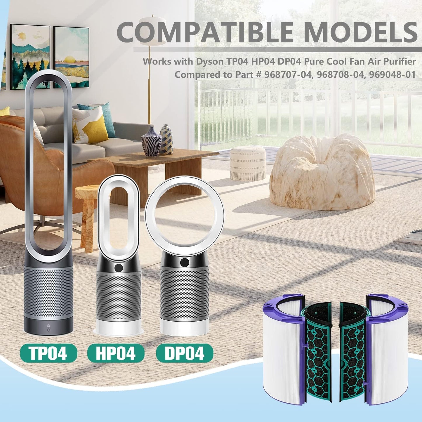 Filtru de schimb HEPA pentru purificatorul de aer Dyson, filtru