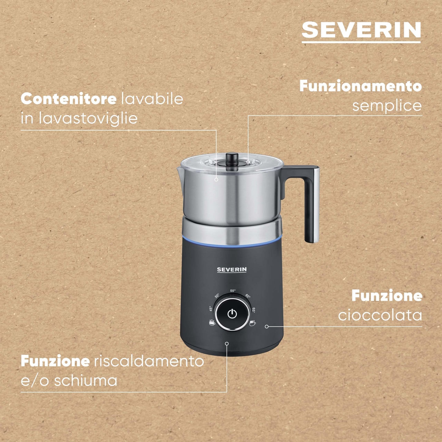 Spumator de lapte cu inductie patentat Severin, temperatura de la