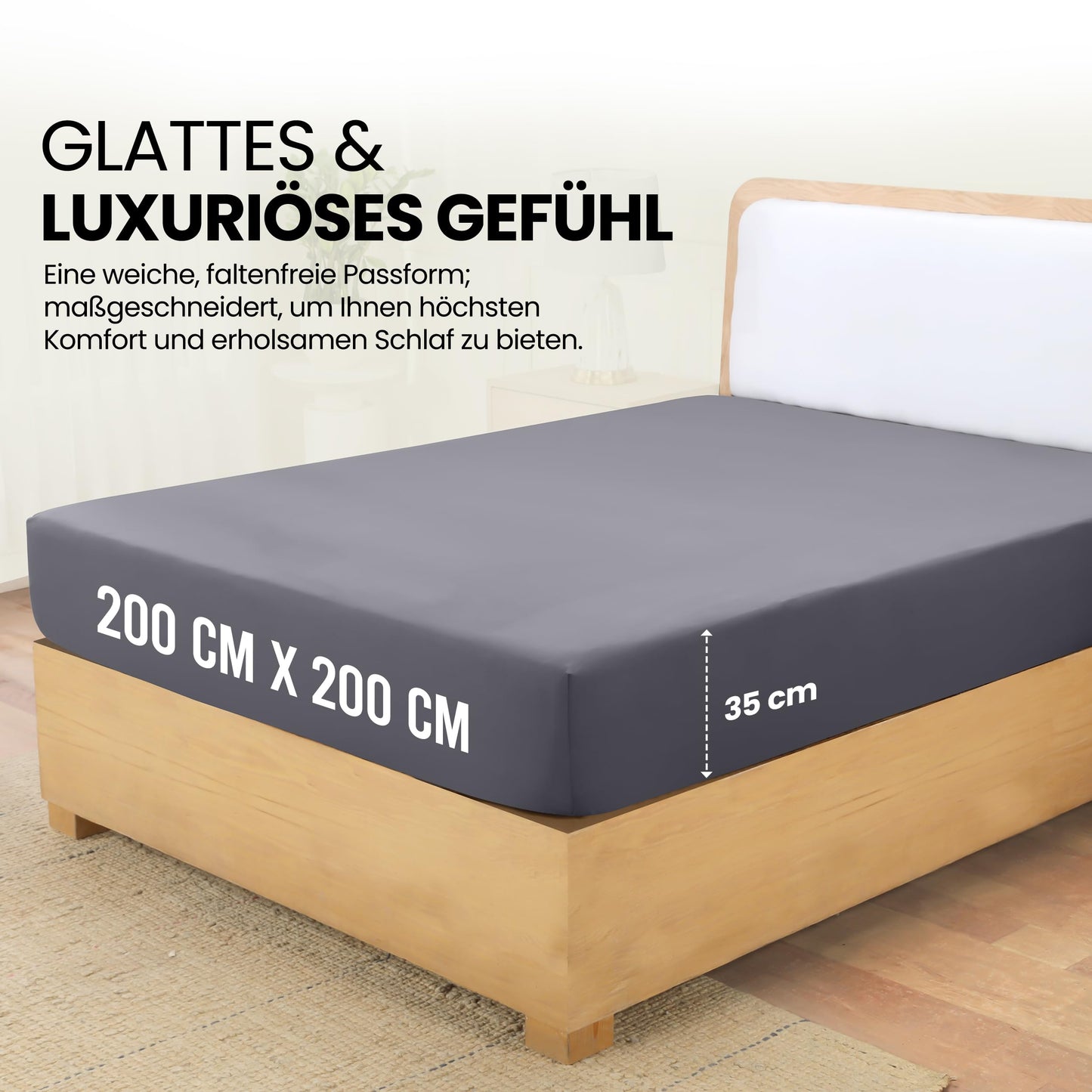 Utopia Bedding - Cearsaf cu elastic 200x200cm - Gri -