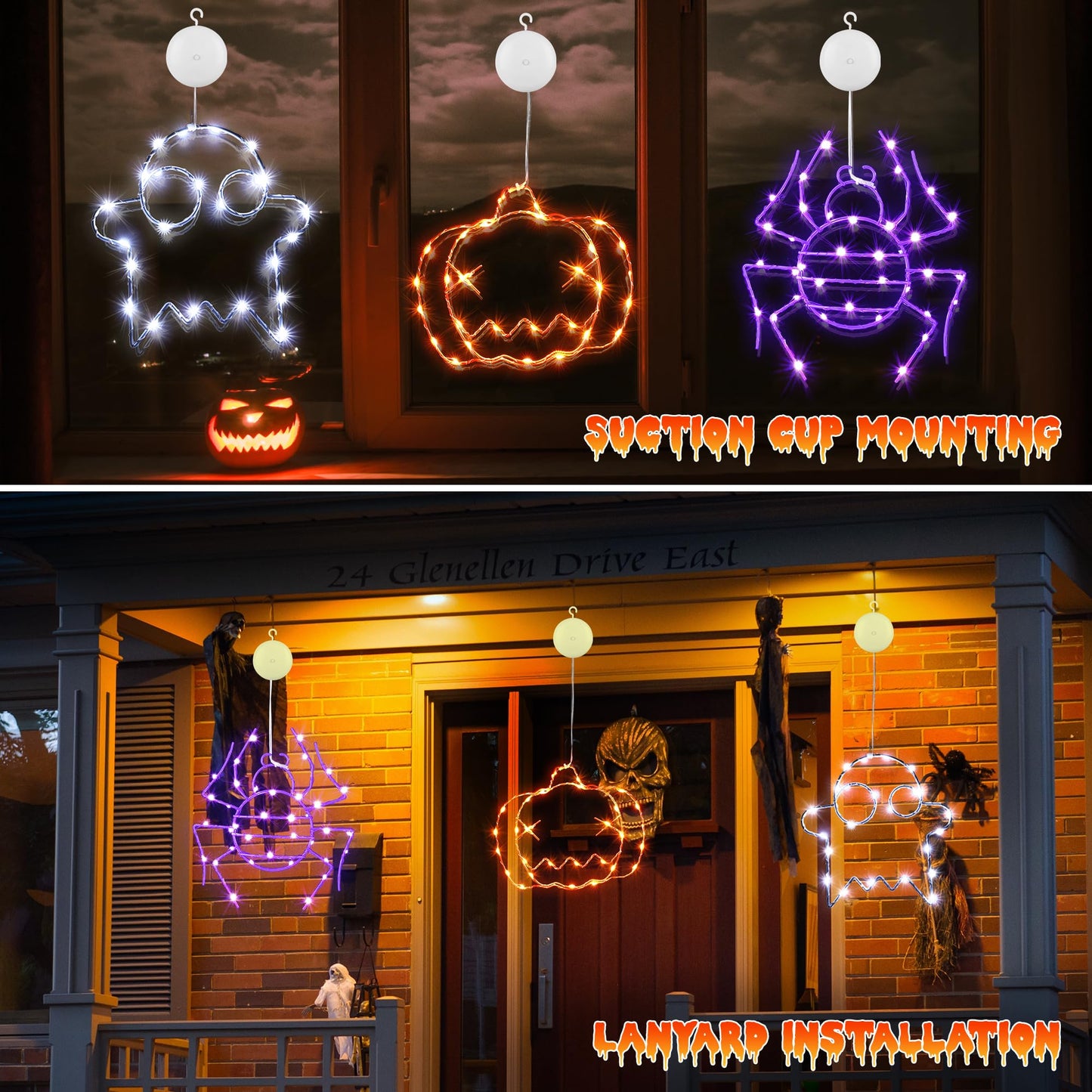 Joomer Decoratiune de Halloween pentru ferestre in aer liber, 3