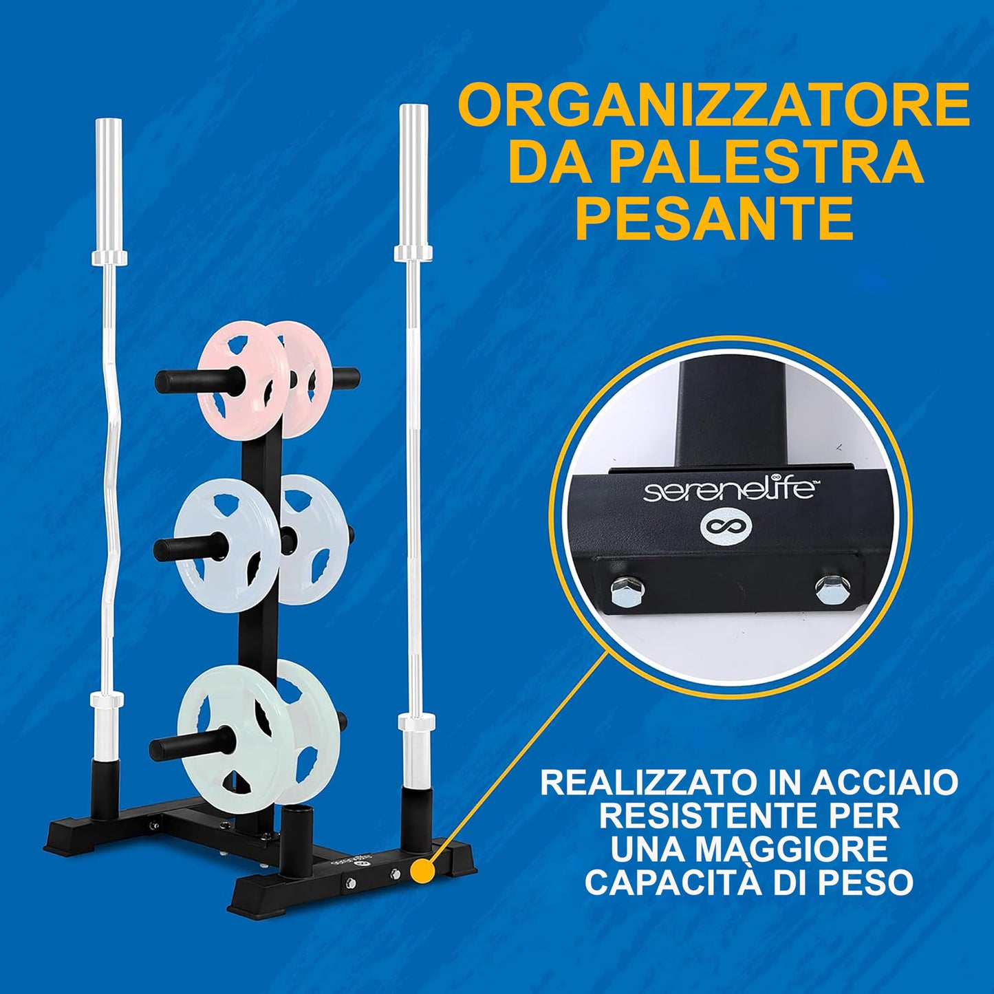 Suport de greutati SereneLife, capacitate de 367 kg, cadru rezistent