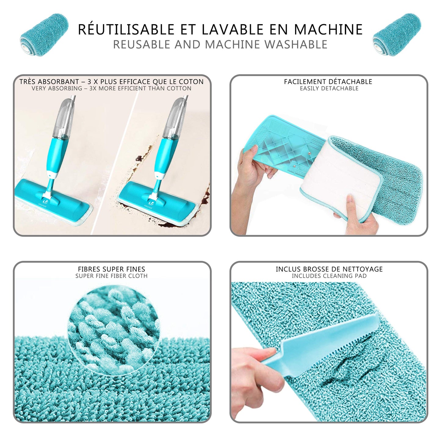 Mop pulverizator VOUNOT®, Mop pulverizator cu rezervor de apa de
